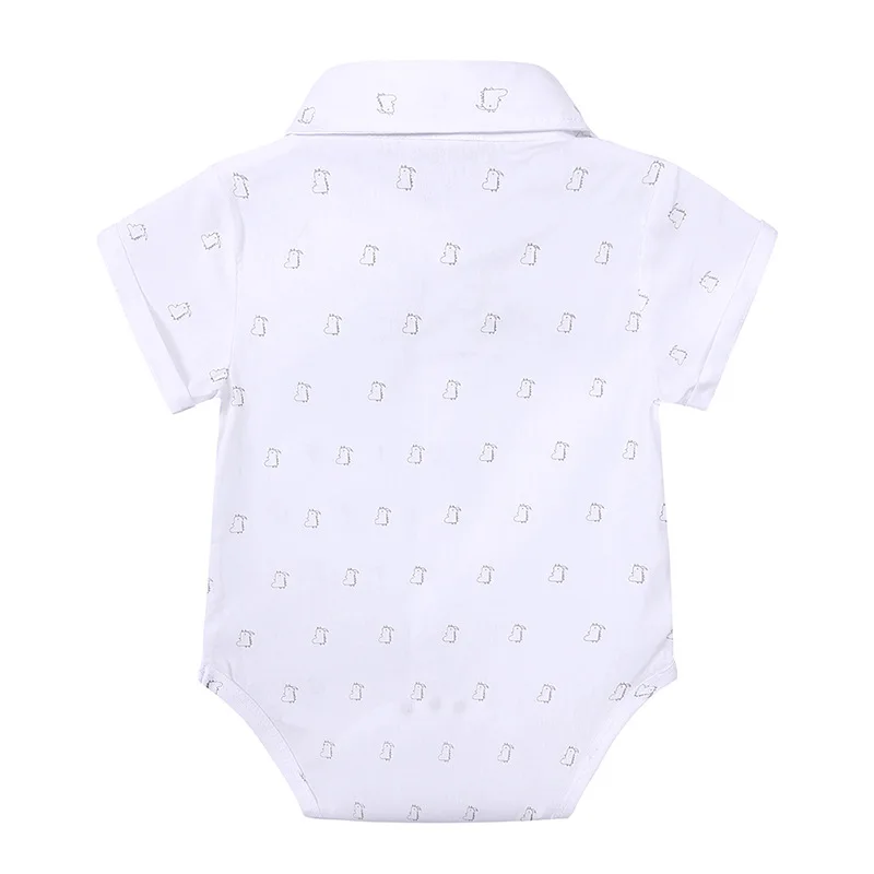 Summer Toddler Boys Gentleman Suit Infant Kids Short Sleeve Bow Tie Shirt+Suspender Shorts Casual Baby Boy Clothes Outfits