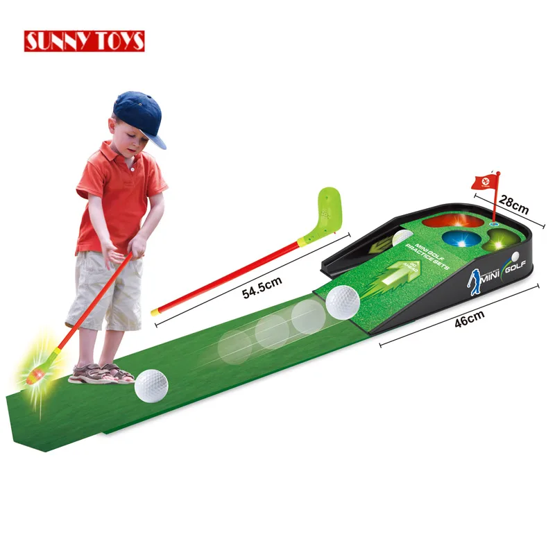 popular modern indoor golf simulator set toy plastic mini sports indoor golf game for kids