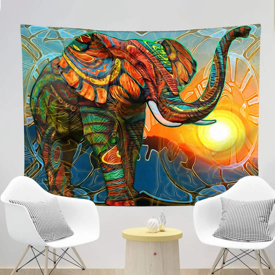 Polyester Peach Skin Machine Washable Wall Hanging Tapestry Digital Print Tapestry