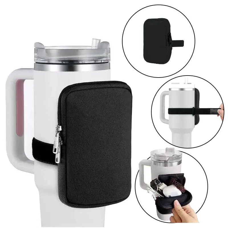 40oz Water Bottle Holder Tumbler Carrier Holder Pouch Ling Bag With Phone Pocket Water Bottle Carrier Bag Cup Sleeve