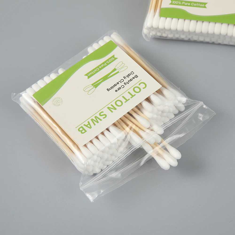 100pcs ear cleaning bamboo sticks cotton buds swabs with private label