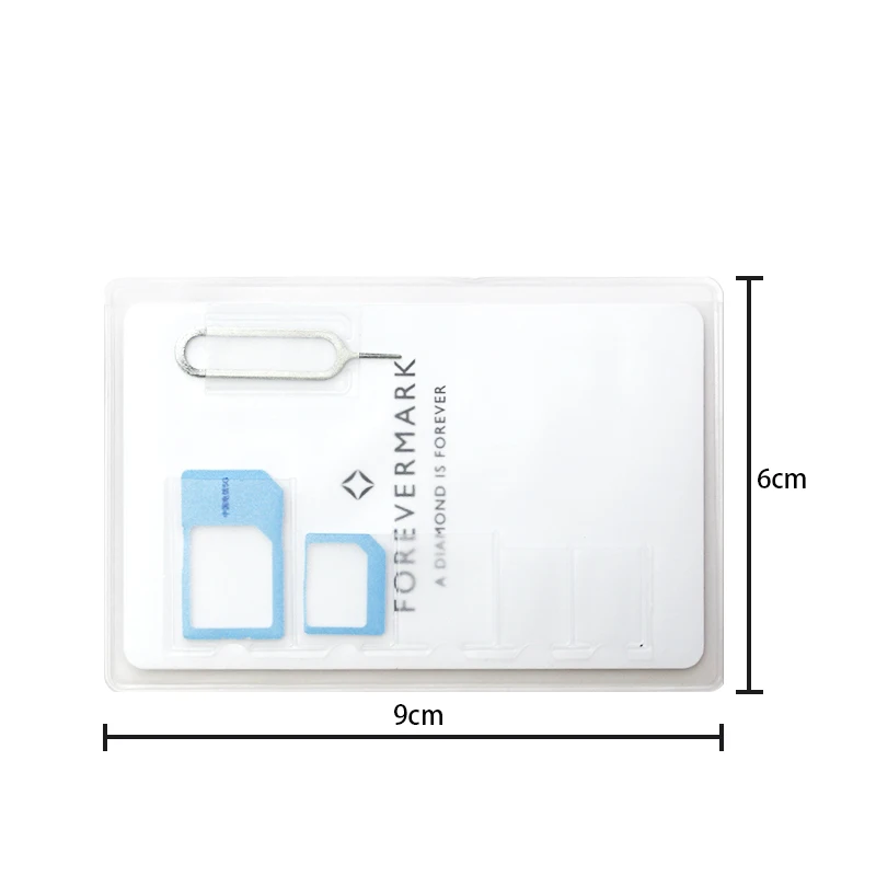 Custom PVC SIM Card Holder Sleeve Plastic Micro SIM Card Case Holder with Needle SIM Card Pouch