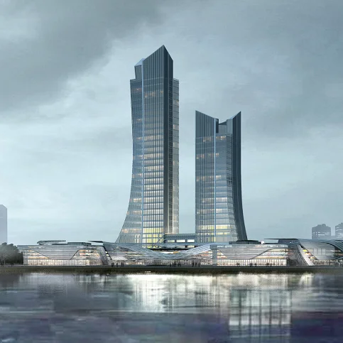 Architecture Design with prefabricated building steel structure style for airport and seaport build with their interior design