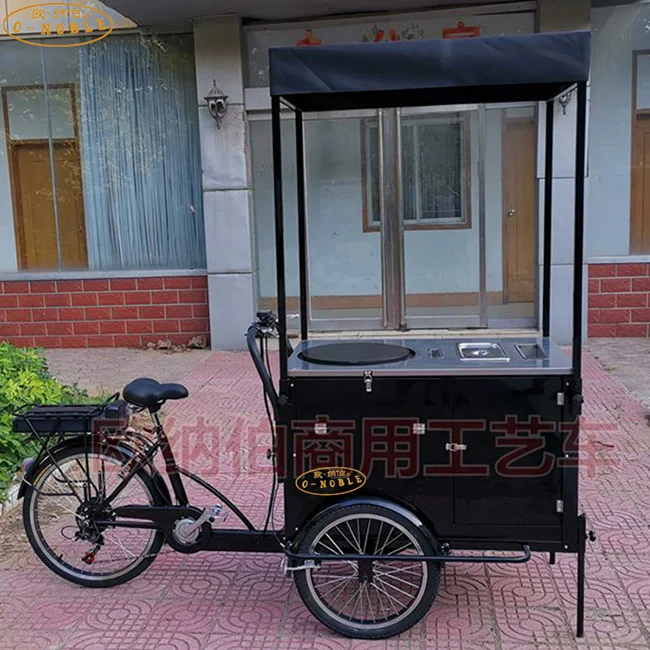 New type food bicycle mobile fast food truck 3 whele bicycle modern trolly food