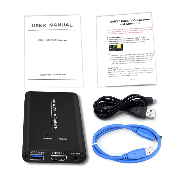 New Original Factory Price Hd Usb Game Capture 3.0 Pro With Loop 4K 60 Hdmi Vedio Video Capture Card Dvr Card For Live Streaming