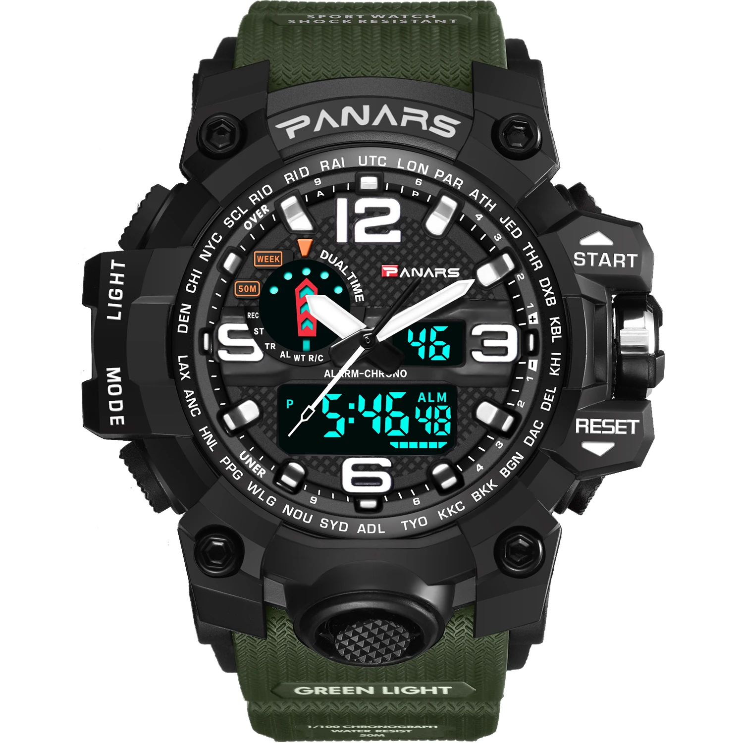 Спортивные часы Hot Jam Tangan PANARS 8202 аналоговые цифровые камуфляжные армейские наручные для