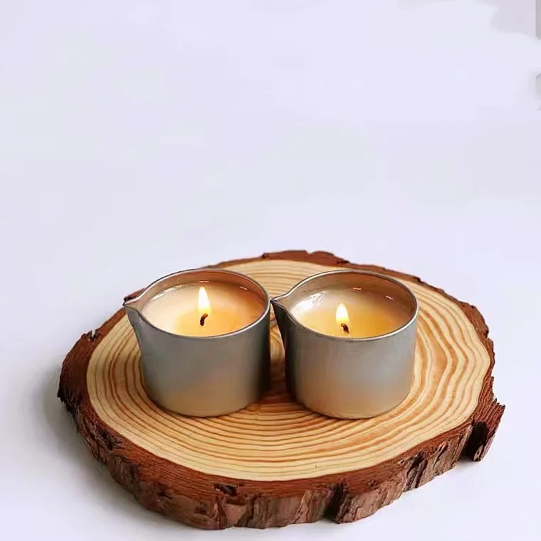 Portable DIY Soy Wax Storage Container Empty Small Candle Tin with Spout