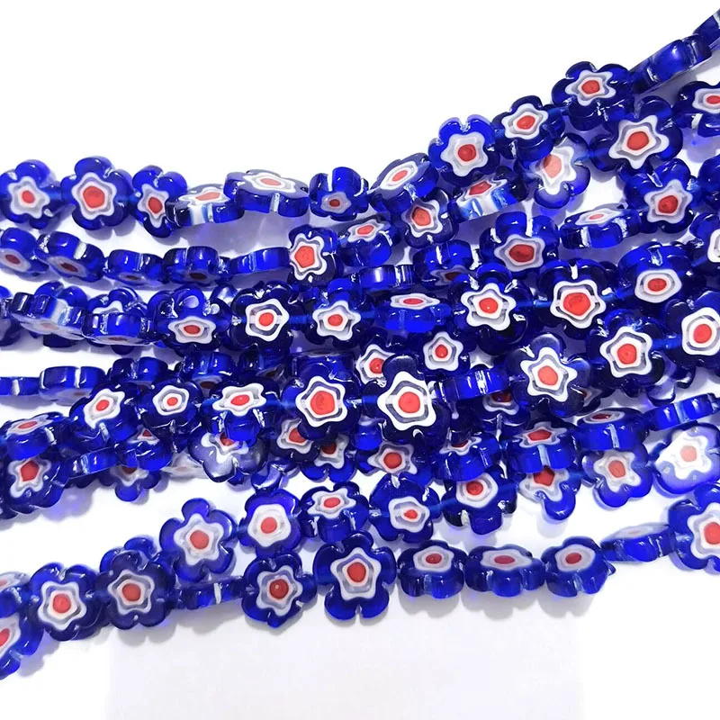 10mm/12mm Multi Color Millefiori Flower Lampwork Glass Beads Charm Beads Fit Jewelry Making