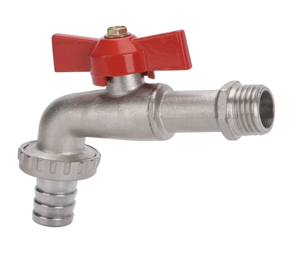 PN20 Brass Single Cold Water Basin Faucet  Garden Mop Pool Taps Wall Mount Thread with External Thread