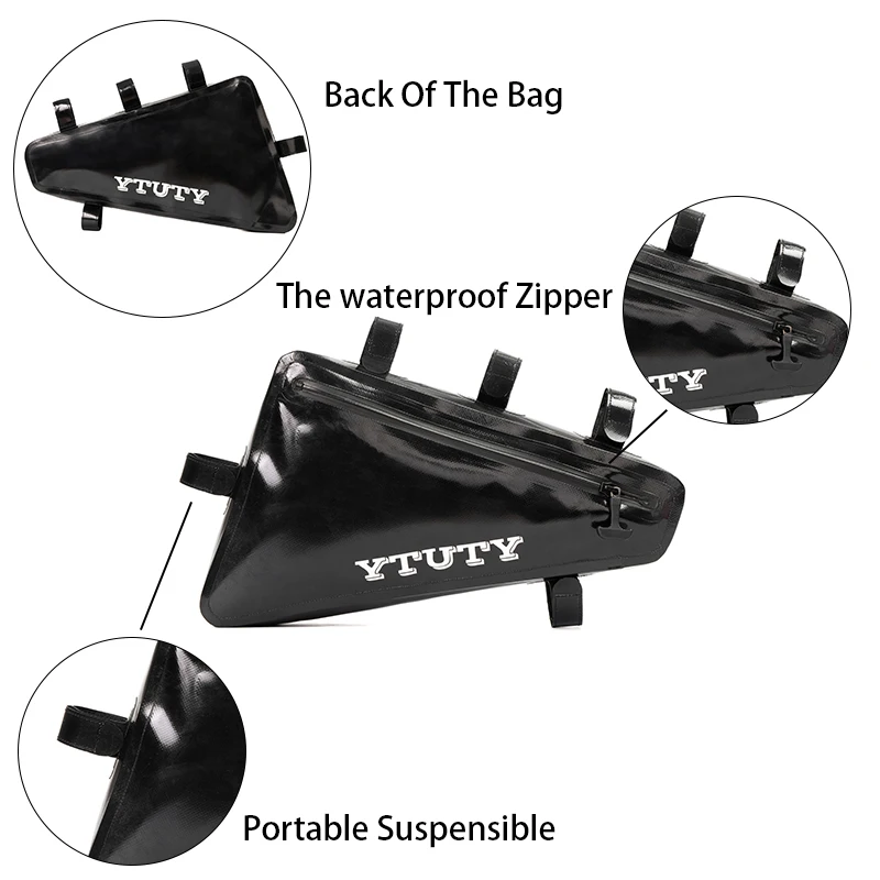 YTUTY Custom PVC Bike Accessories Bicycle Tripod Waterproof Bag Front Frame Tube Bag Mount Bike Riding Equipment
