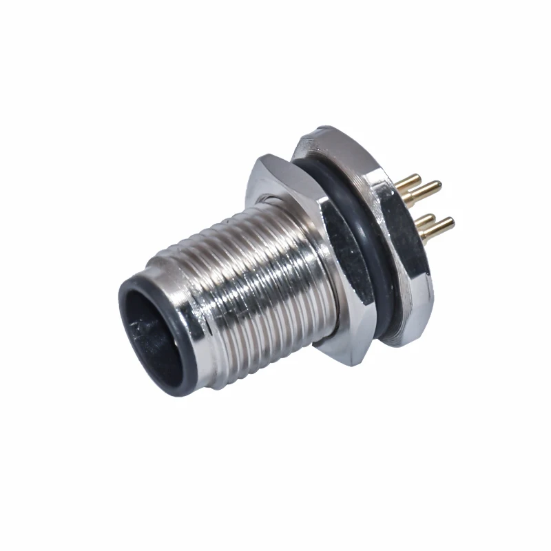 Водонепроницаемый круговой разъем pcb за панелью mount m12 male 4pin