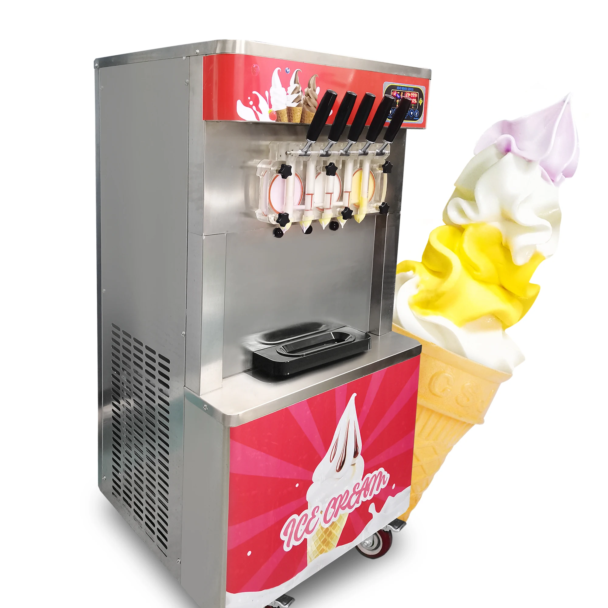 Cone making commercial 3 flavor soft ice cream snow ice cream soft 5 flavor  ice cream production line