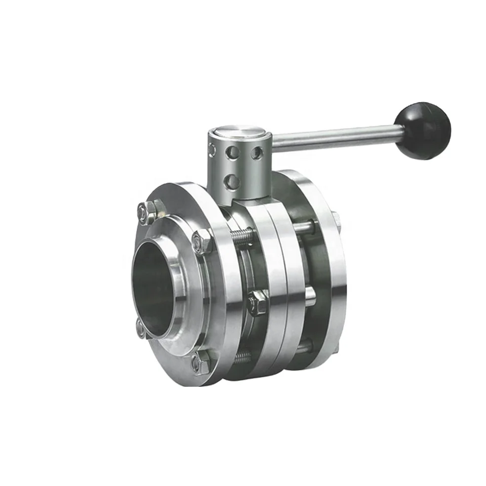 316L/SS304 Stainless Steel Welded Butterfly Valve 3pc Sanitary Butterfly Valve