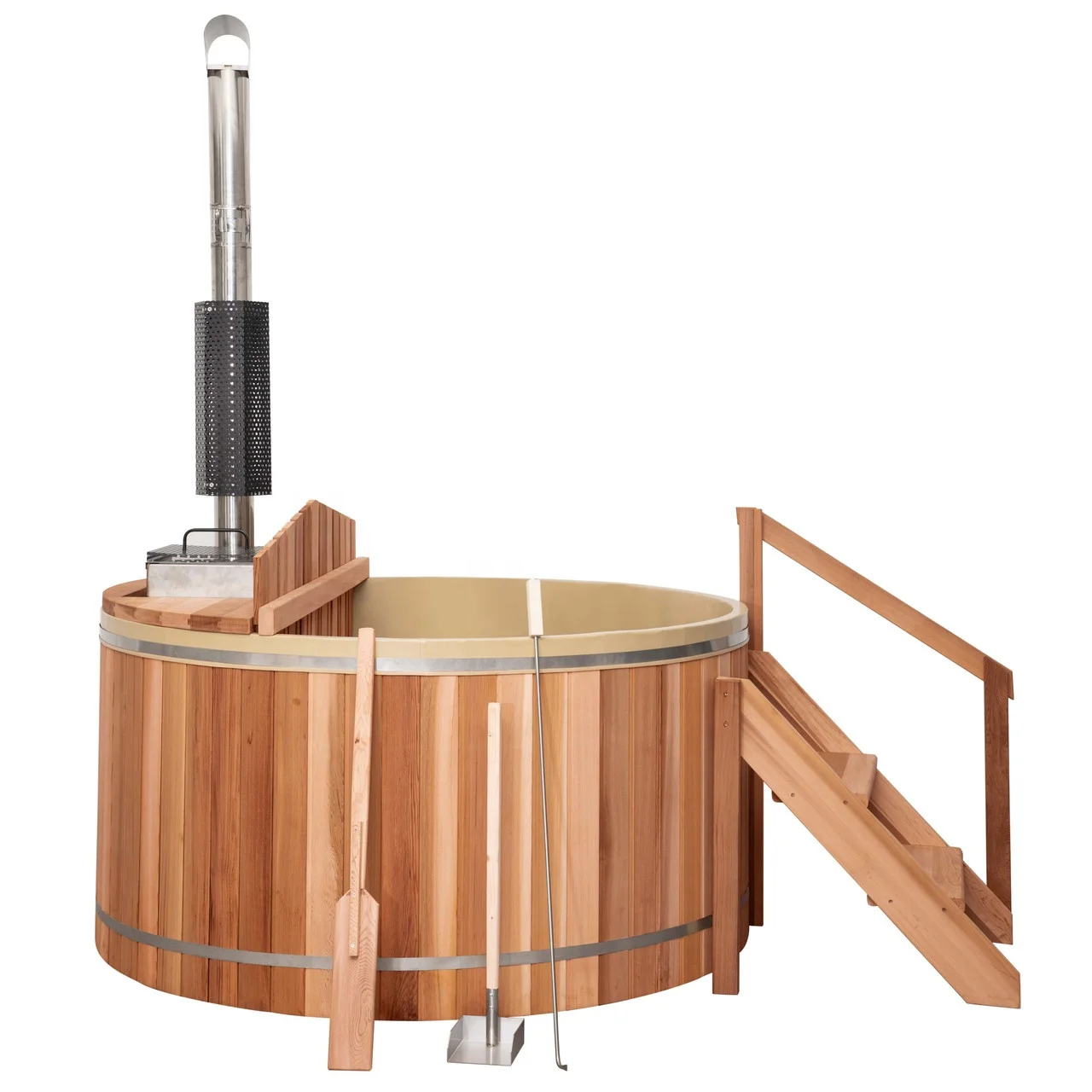 Hot Selling Modern Outdoor Spa Tub Spruce Hot Tube with Wood Burning Heater Whirlpool Pool for Swimming Massage for Outdoor Use