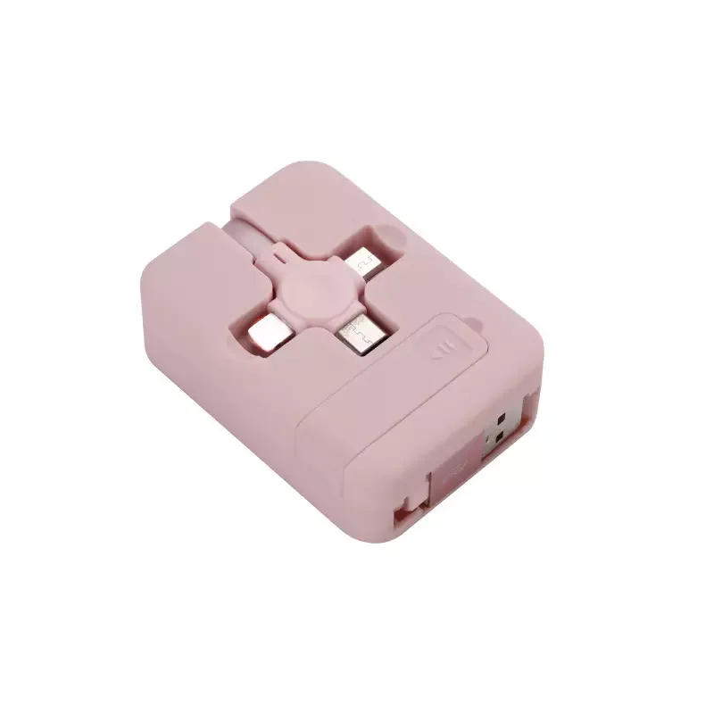 Retractable Flat 3 In 1 Charging Usb Cable 3 in 1 storage retractable cable with phone holder