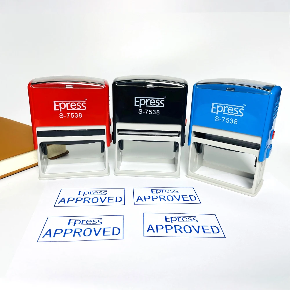 Hot Sale Custom Big Size Stamps 75 * 38 mm Rectangle Office Self Inking Rubber Stamp Automatic Fiscal Personal Logo Stamps