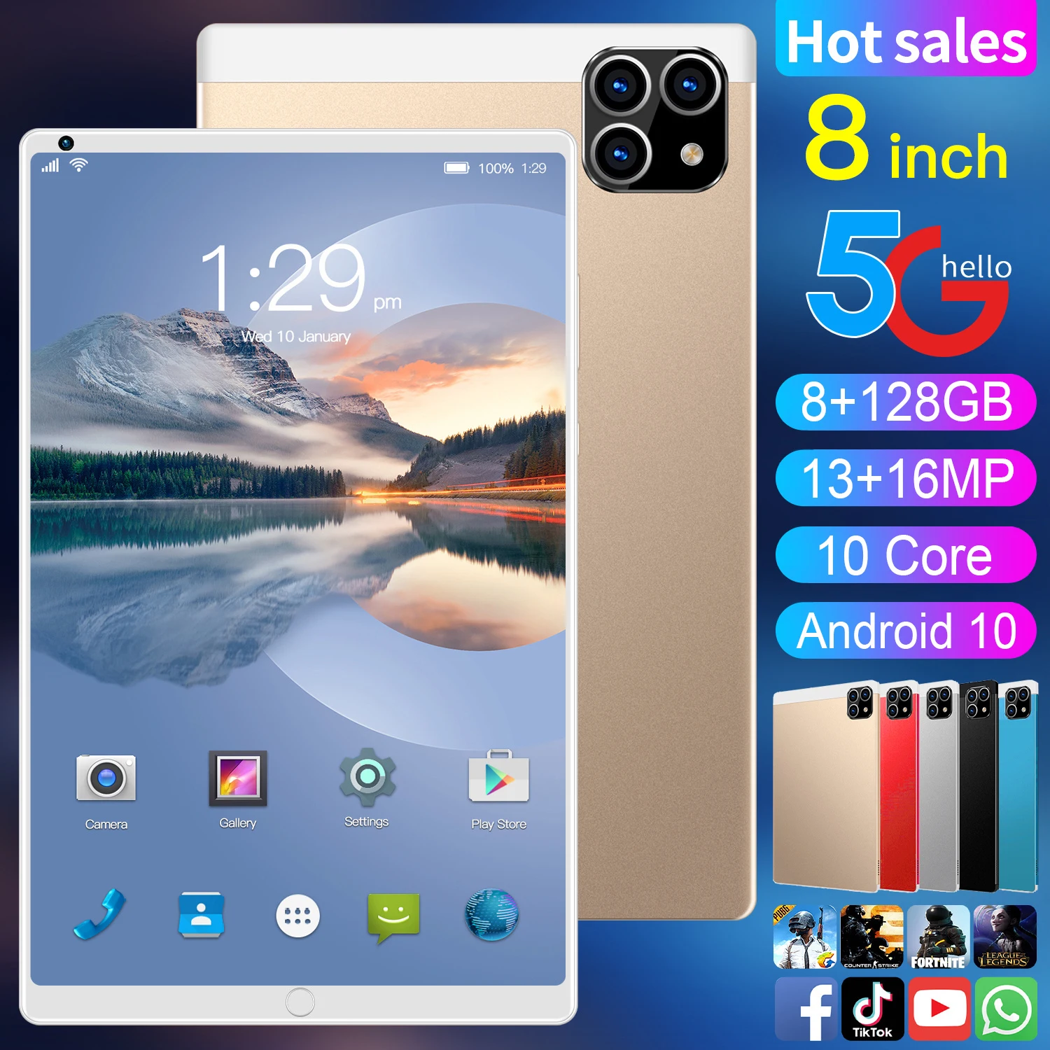 Cheapest sample 8 Inch Android Tablet Pc 3g 4g Lte Phone Call 8gb Ram 256gb Rom Hd 1280x800 Ips Touch Screen Tablets