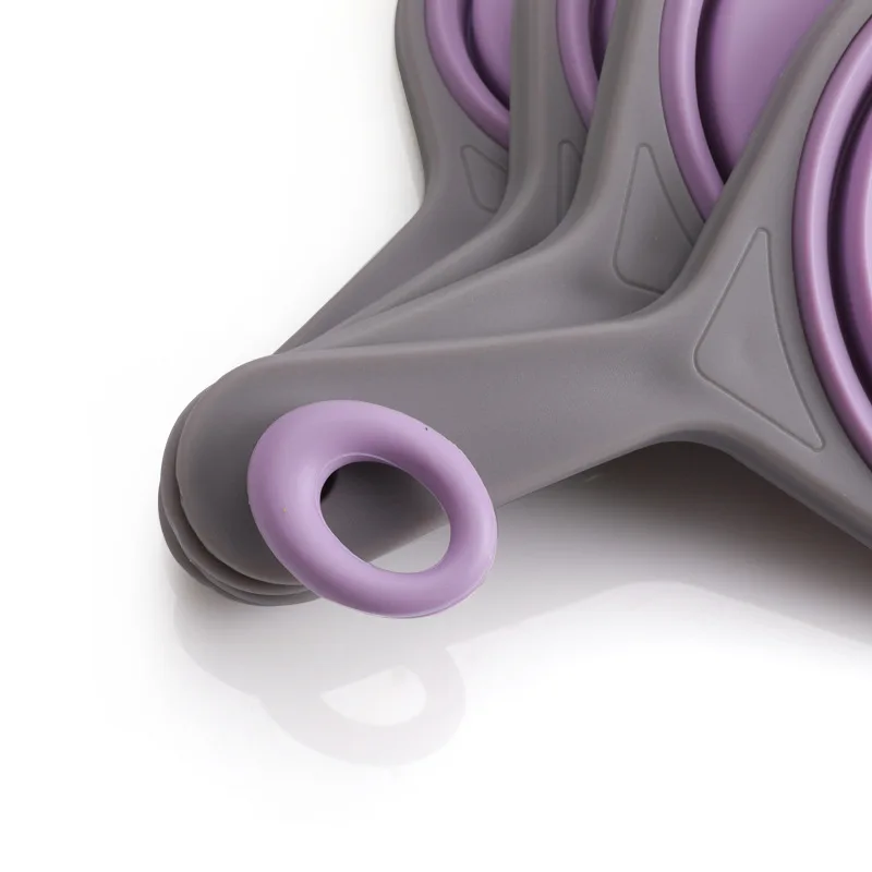 Liquid Dry Food Baking Cooking Kitchen Utensils Collapsible 40ml Flexible Silicone Measuring Cups and Spoons Set