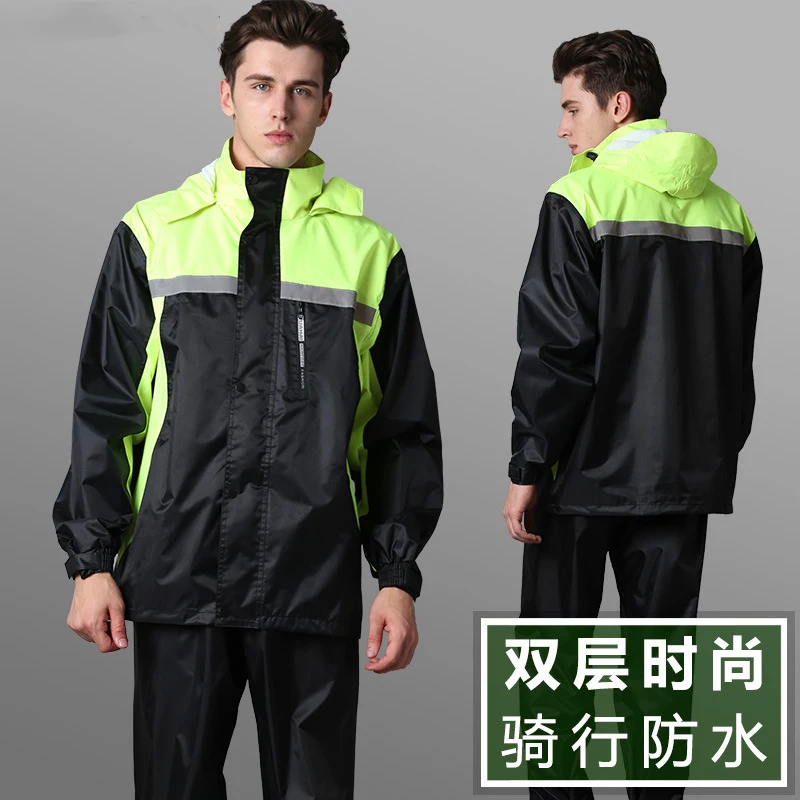 Durable  Waterproof Reusable Custom adult rain coat cycling motorcycle man rain suit