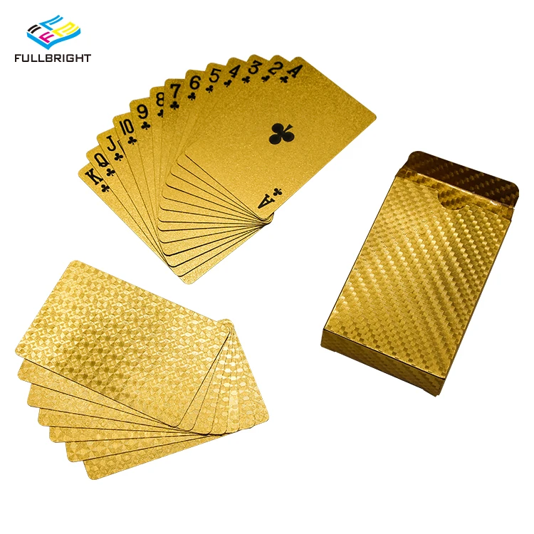 High Quality Customized Logo Printed Plastic Waterproof Golden Playing Cards PVC Poker