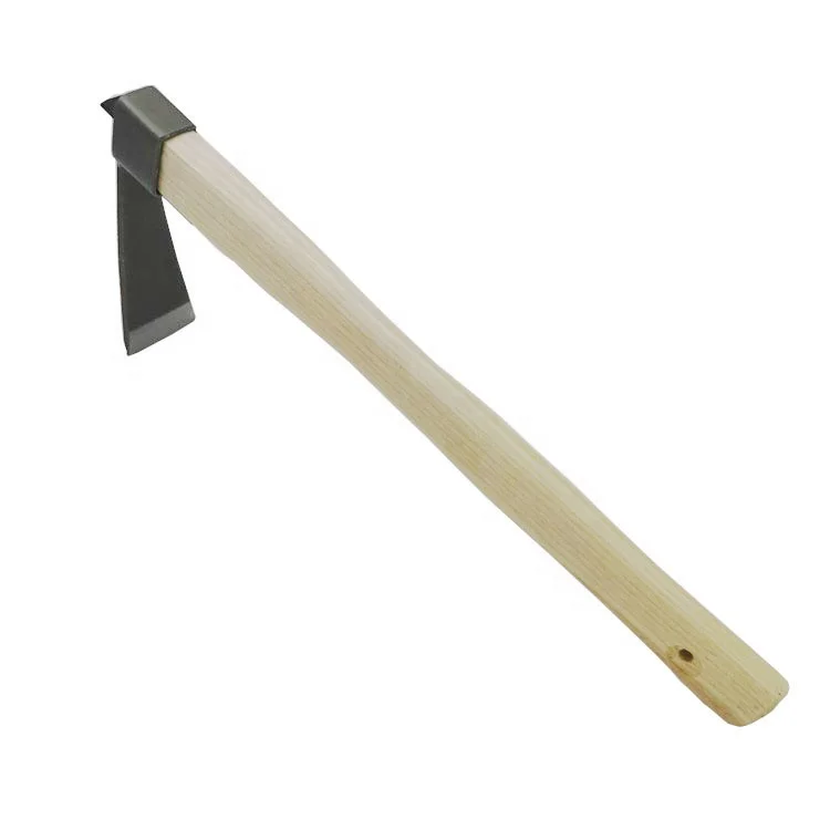 high quality Carbon steel  digging hoe with  wooden handle for children