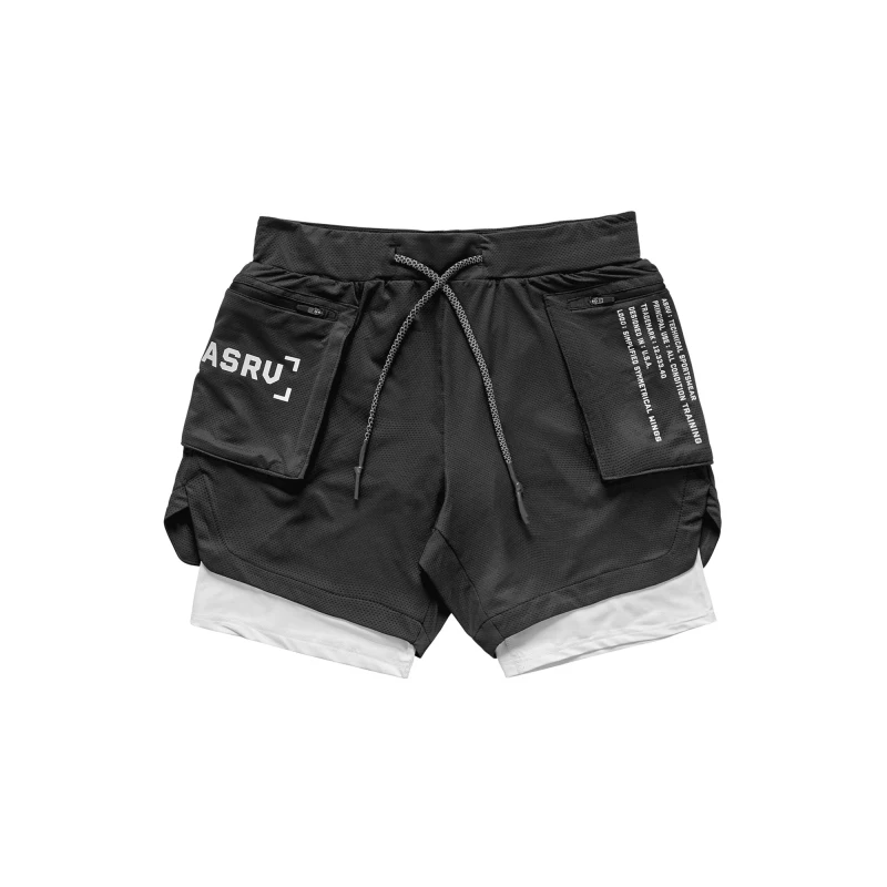 Wholesale Gym wear Cross fit shorts Mens fitness Workout short Sports Running Shorts with inner compression shorts for men