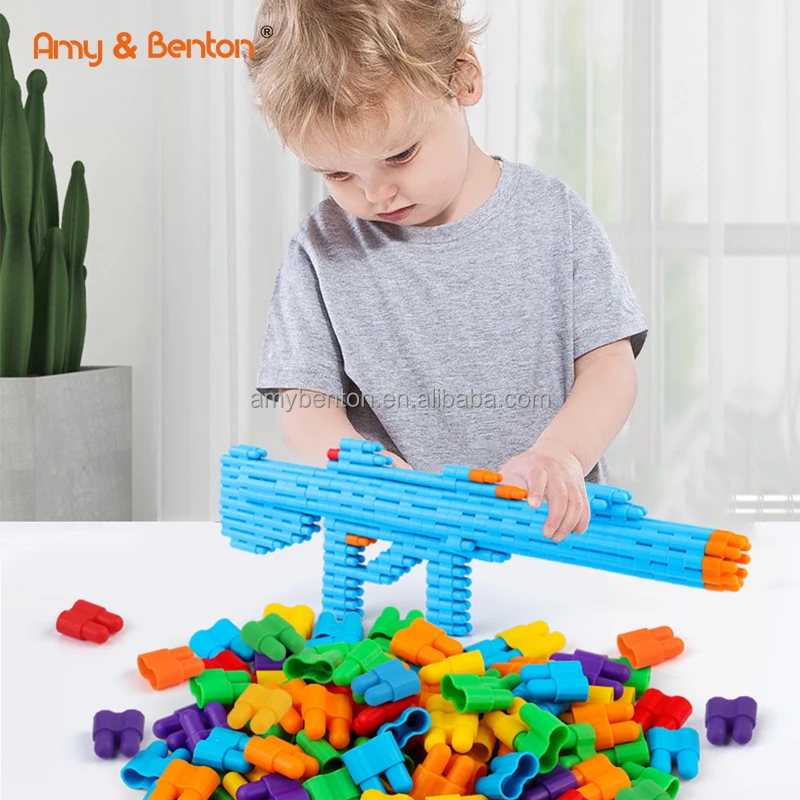Amy & Benton Kids Mini Building Blocks Kids STEM Toys Educational Interlocking Construction Plastic Building Set Toys