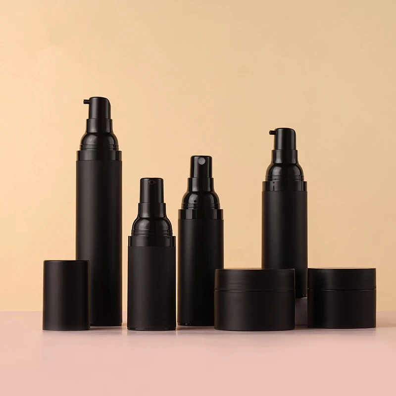 15ml 30ml 50ml PET Matte Black Plastic Diy makeup Airless Lotion Spray Bottle