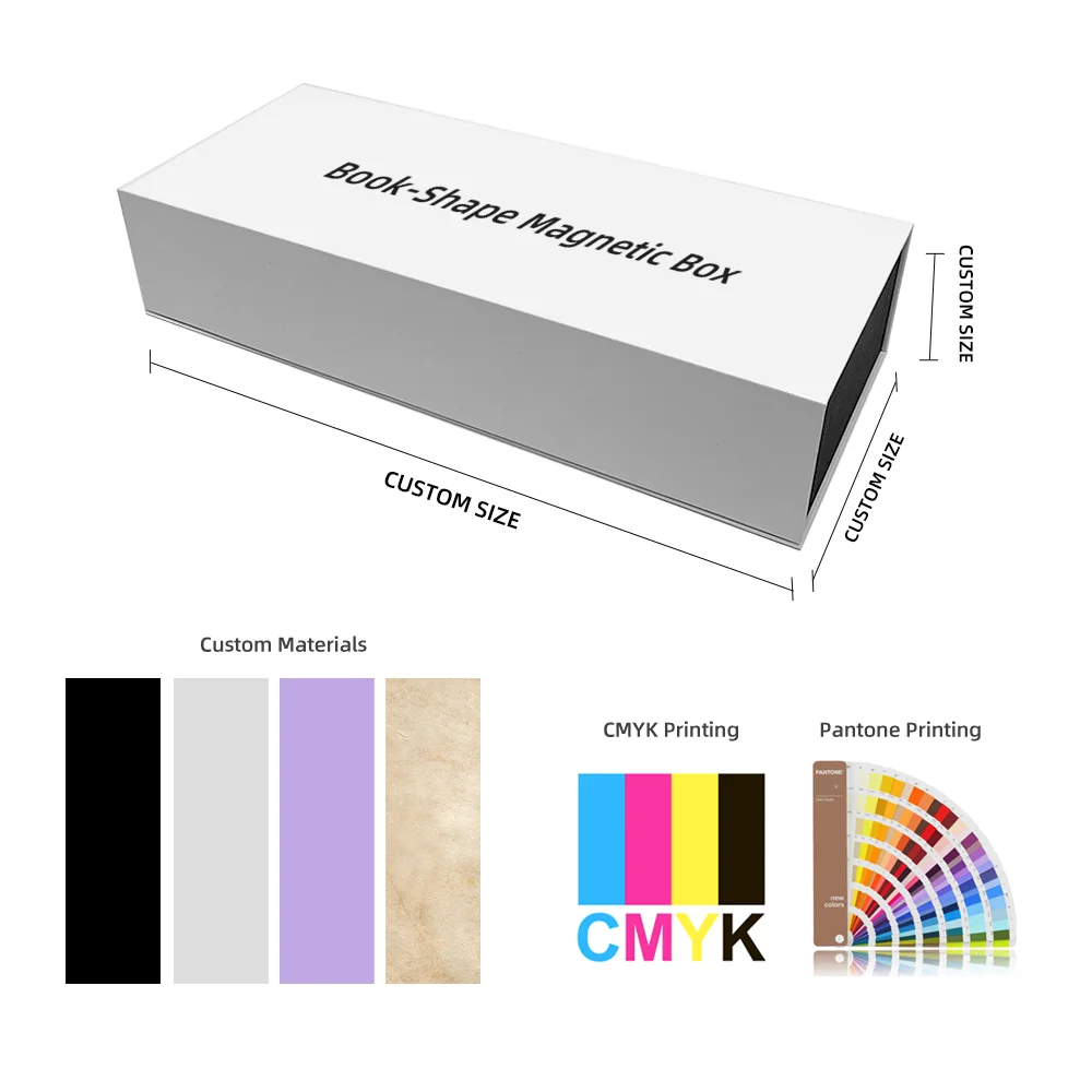 Luxury Custom Wholesale Rigid Cardboard Magnet Paper Packaging Magnetic Book Shape Style Boxes Book Shaped Gift Box