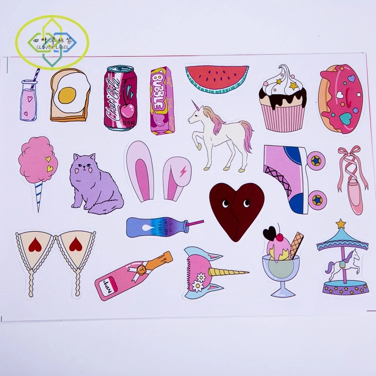 Custom waterproof vinyl label, cute decorative label sticker logo printing for journal notebook