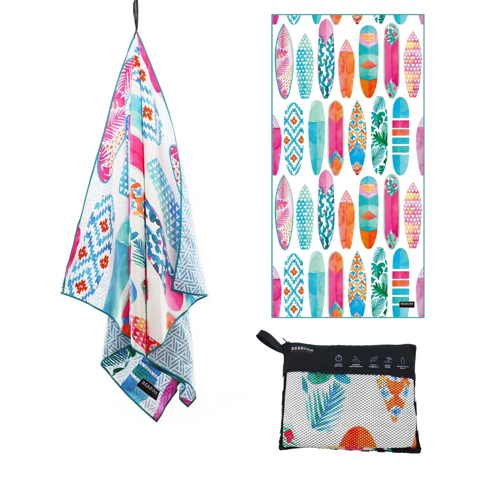 free sample custom low MOQ print anti sand free microfiber beach towel