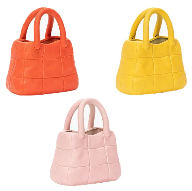 Custom Ceramic Tote Bag Vase Nordic Creative Handbag Decoration Flower Vases