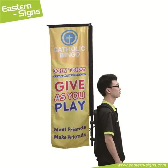 Wholesale Customized Printing Back pack Flag Advertising Teardrop Flag Walking Backpack Flying Flag Banner