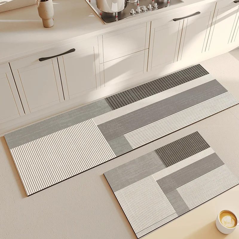 Kitchen special floor mat household absorbent oil-absorbing restaurant floor mat simple wind non-slip soft diatom ooze floor mat