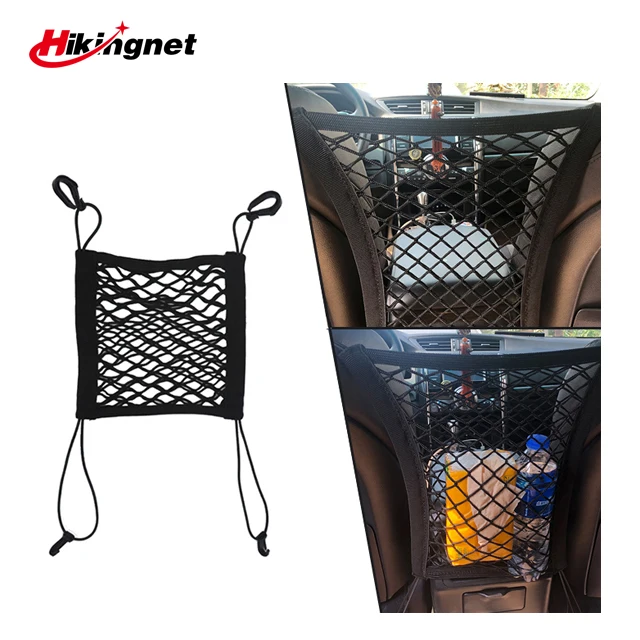 2021 Universal black Upgraded 2-LayerSeat Storage Net Car Mesh Organizer