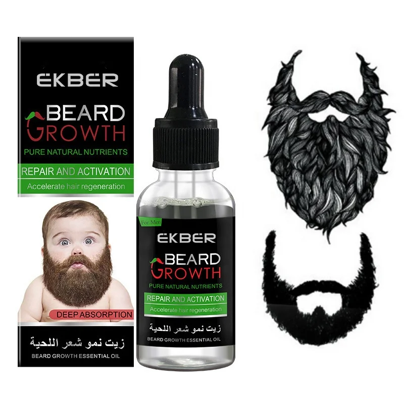 RTS Hot Sale 30ml Beard Growth Essential Oil Scientific Thick Hair Follicles Beard Care