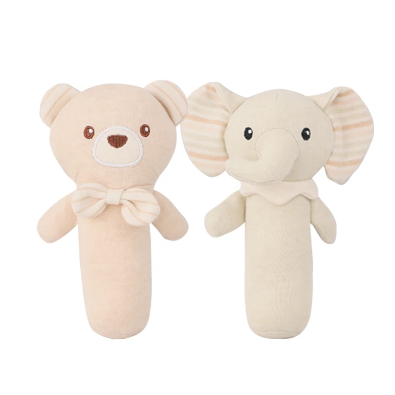 Newborn Infant Animal Shape Rattle Stick Soft Plush Rabbit Elephant Stuffed Toys Baby Rattle Toy