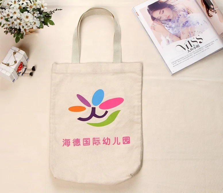 New Custom  Eco Reusable Cotton Canvas Bags American Flag Shopping Tote Bag