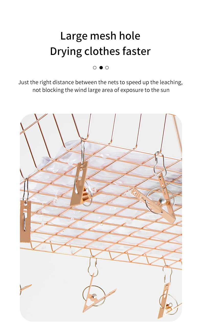 Highest Grade Best Sell Stainless Steel Hanging Drying Rack Socks Underwear Round/Square Shape Rack With Pegs Clips