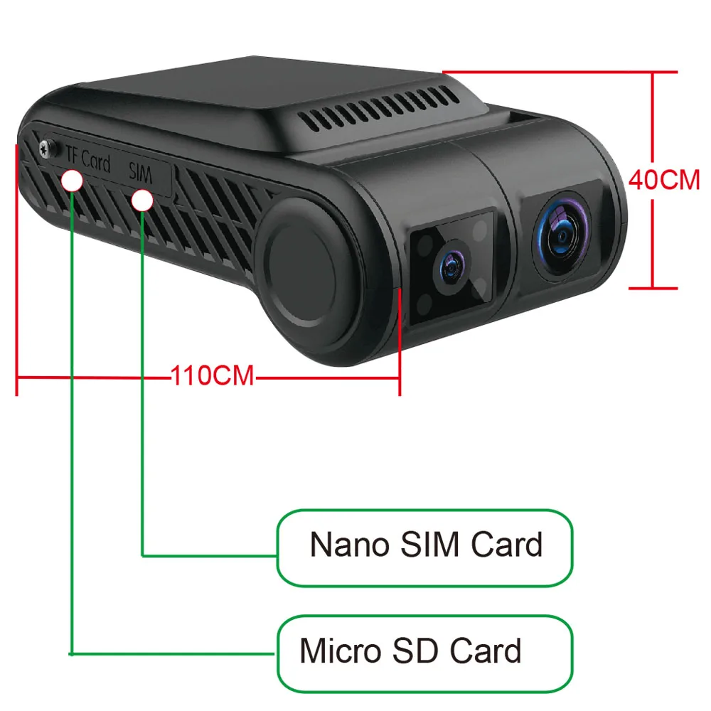 Видеорегистратор 4G LTE GPS автомобильный двойной видеорегистратор 2 камеры DVR