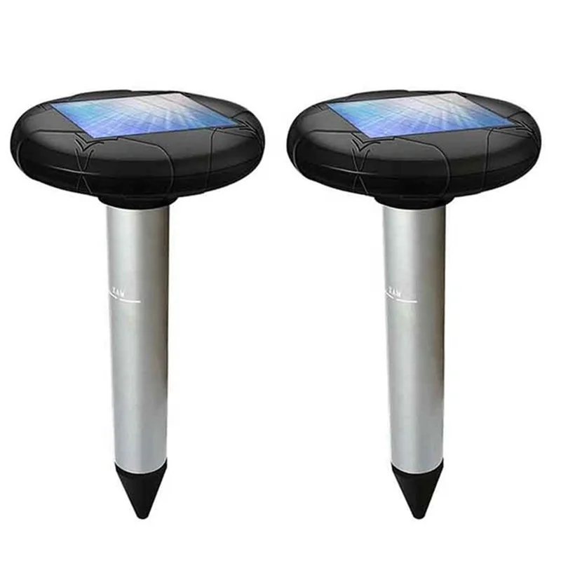 2Pcs Repeller Ultrasonic Solar Snake Gopher Repeller Mice Snake Rats Rodent For Lawn Garden Yards Eco-Friendly