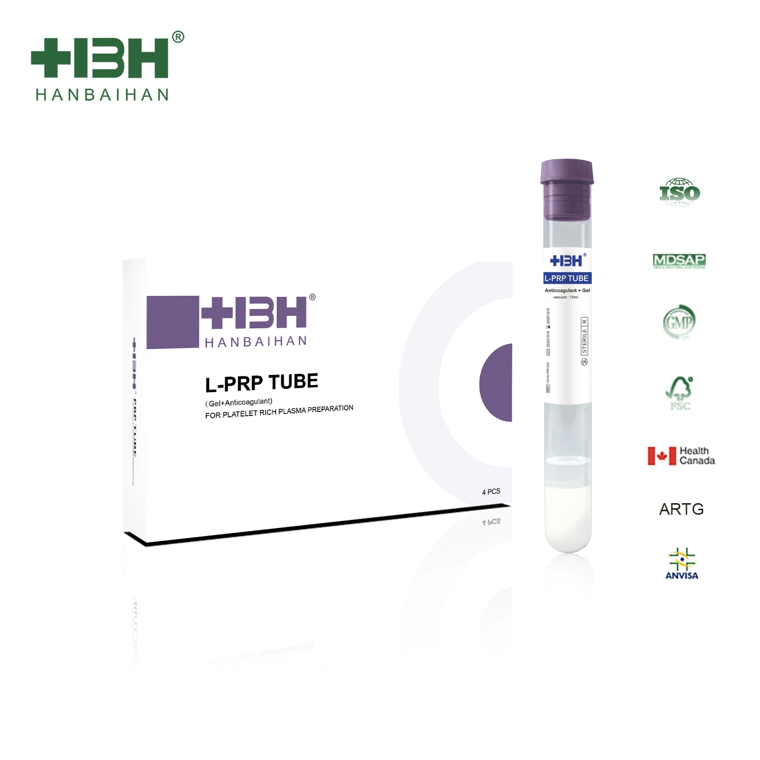 HBH 8ml PRP Tube with Sodium Citrate Gel PRP Concentrator for Injection