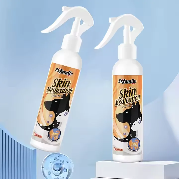 Effective Safety Pet Skin Medication Pet Cleaning Deodorization Spray Anti-Insects & Mites Pet Spray 200 ml for Dogs and Cats