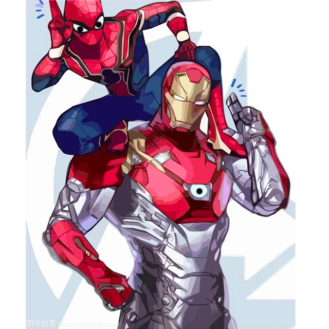 Wholesale Marvel Comic Poster Superhero Spider Man Diamond Painting Art Canvas Wall Painting Picture For Home Decoration