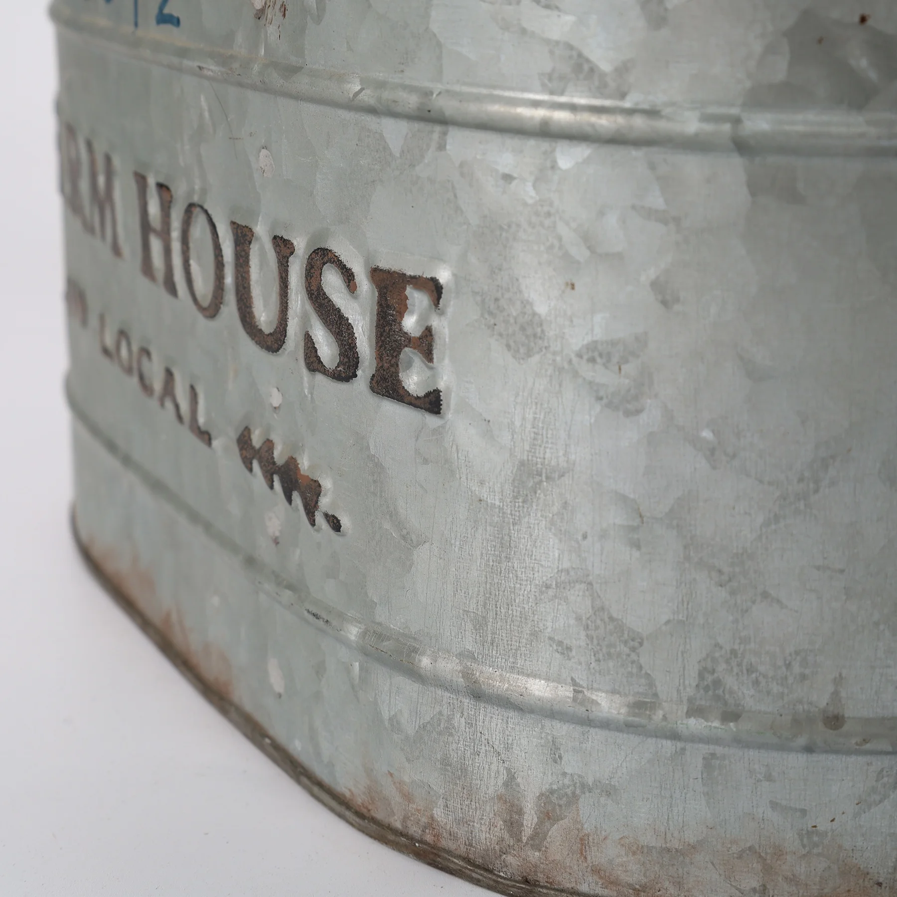 Kitchen Bucket Farm House Style Antique Galvanized Metal with Handle Buckets, Coolers & Wine Holders Metal Custom Color & Size