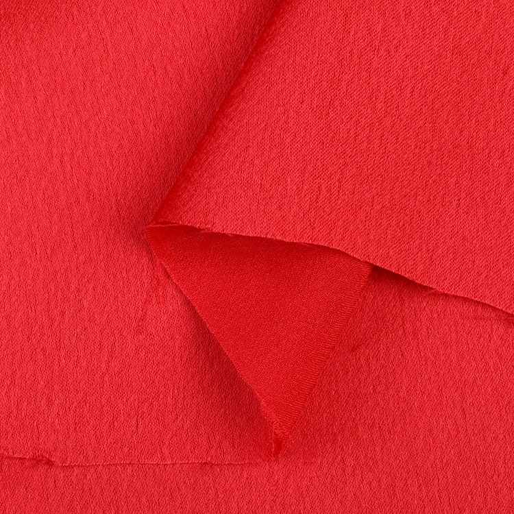 High quality 50d 75d polyester fabric 100% polyester multiple colors red color crepe satin fabric for bride clothes