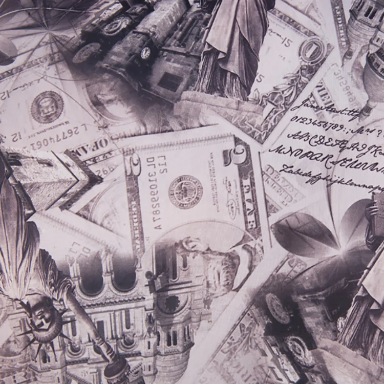 100% Poly Classical Style Printed Taffeta Fabric for Bag Lining