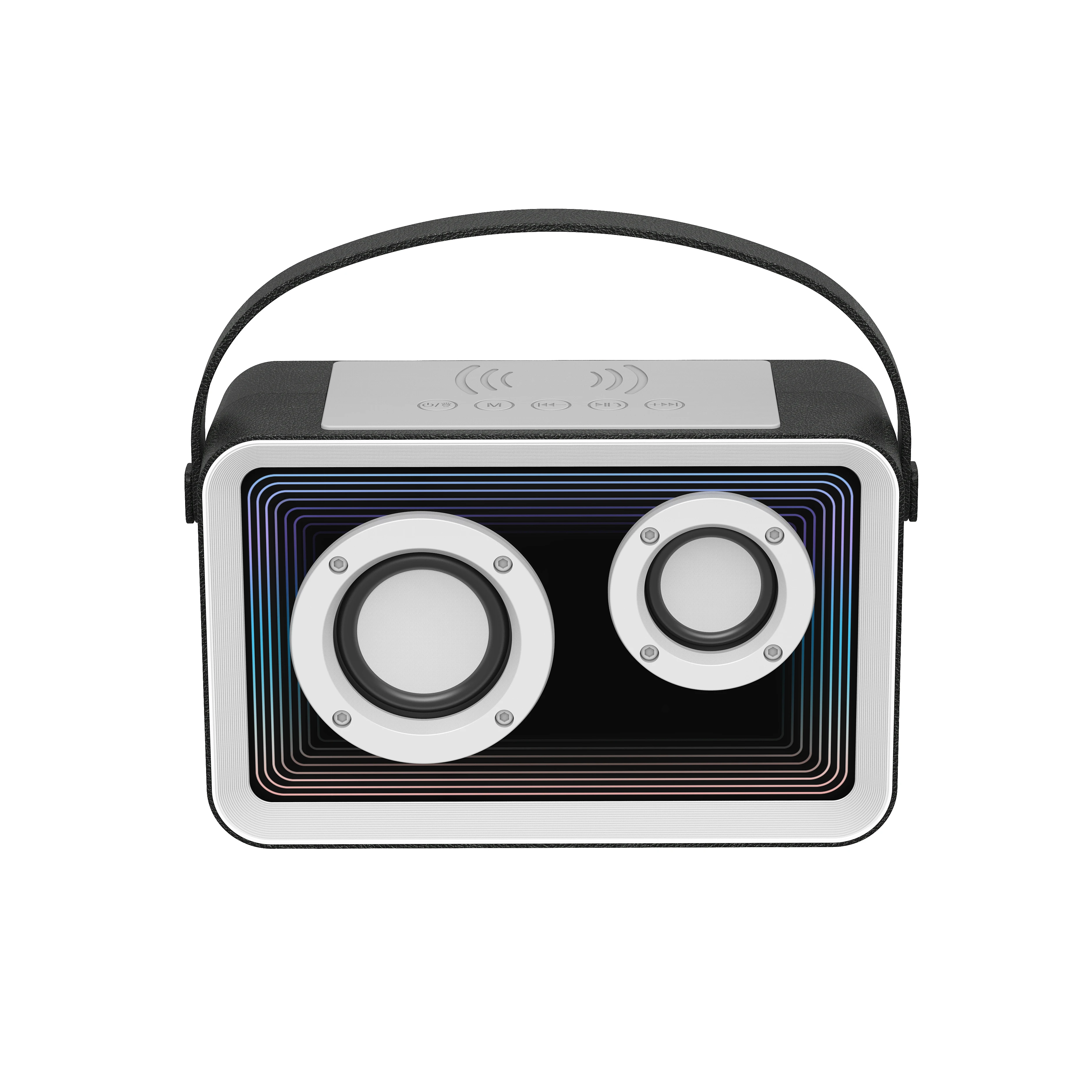 MX04 Intelligent LED Table Lamp Portable Mobile Phone Wireless Charger with Speaker Atmosphere Lamp Clock Alarm RGB Night Light