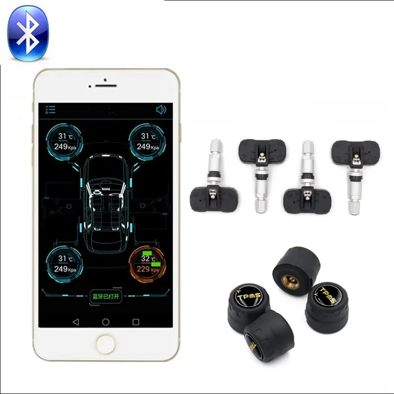 2/4 датчики автомобиля TPMS Bluetooth система контроля давления в шинах Поддержка Android/IOS дисплей мобильного телефона автомобильная шина диагностический инструмент
