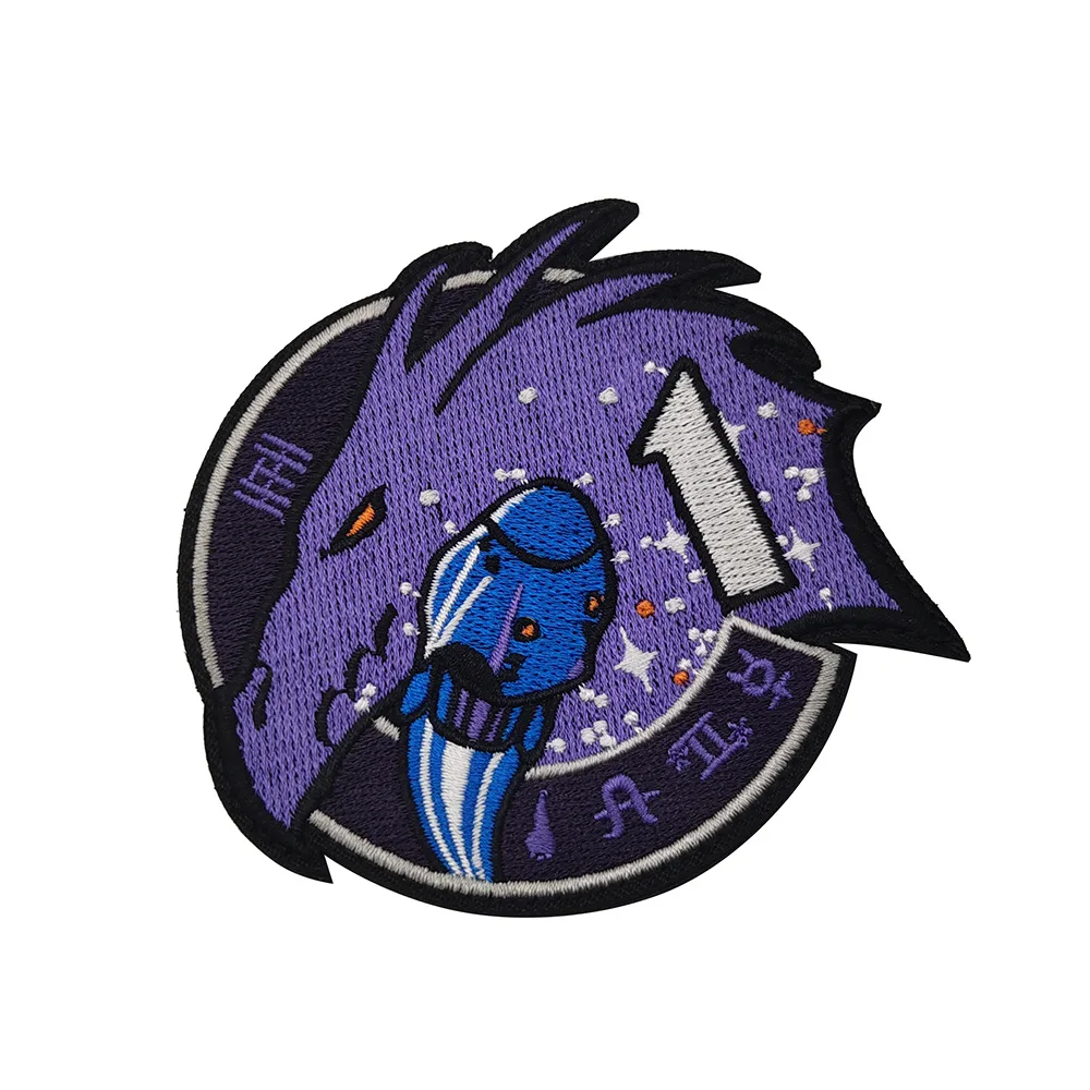 Nasa Space X Falcon 9 Astronaut Dragon Mission Embroidered Identification Morale Patches with Hook Loop Fastener
